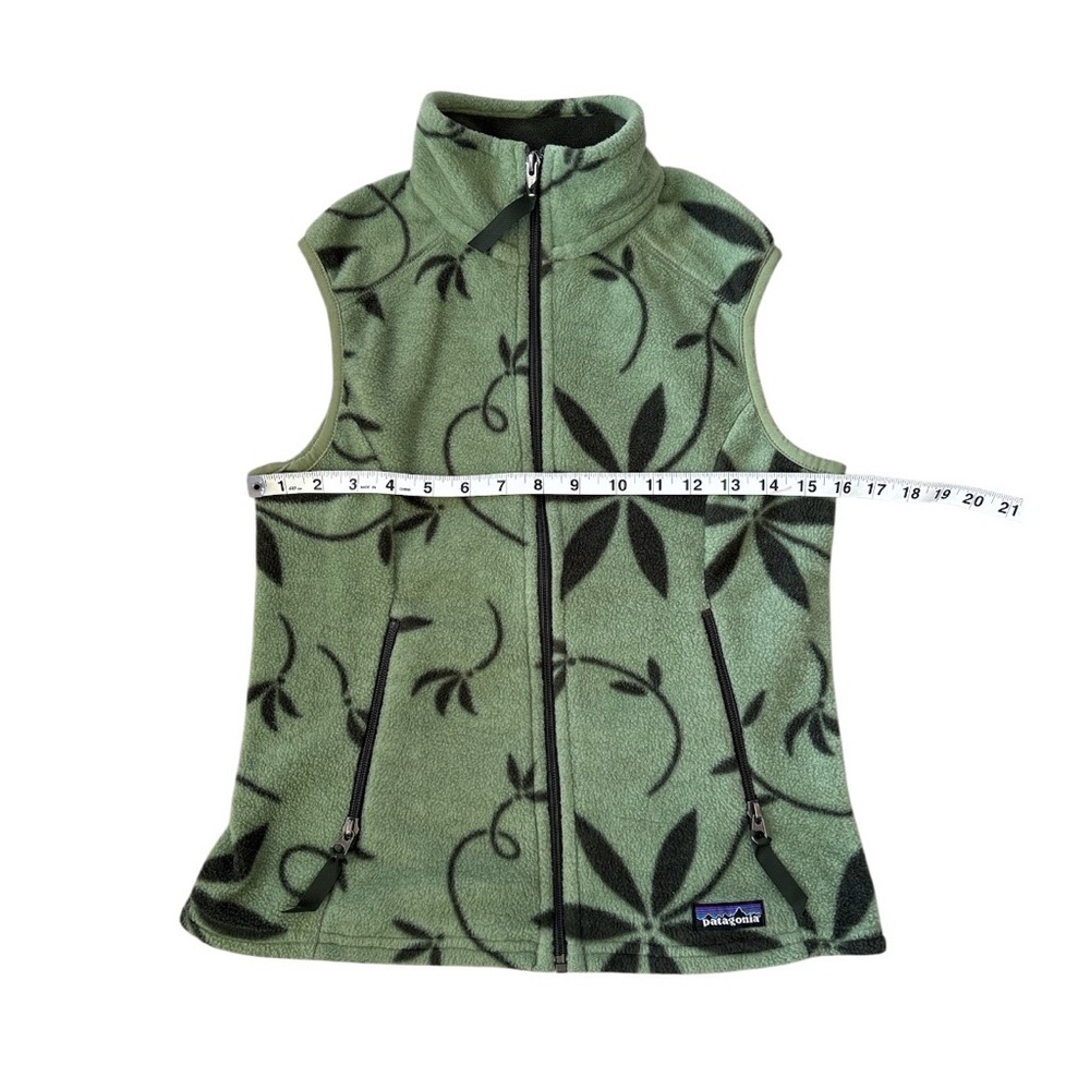 Vintage Patagonia Synchilla Green Floral Leaf Fleece Vest Medium Made in‎ USA - Picture 7 of 7